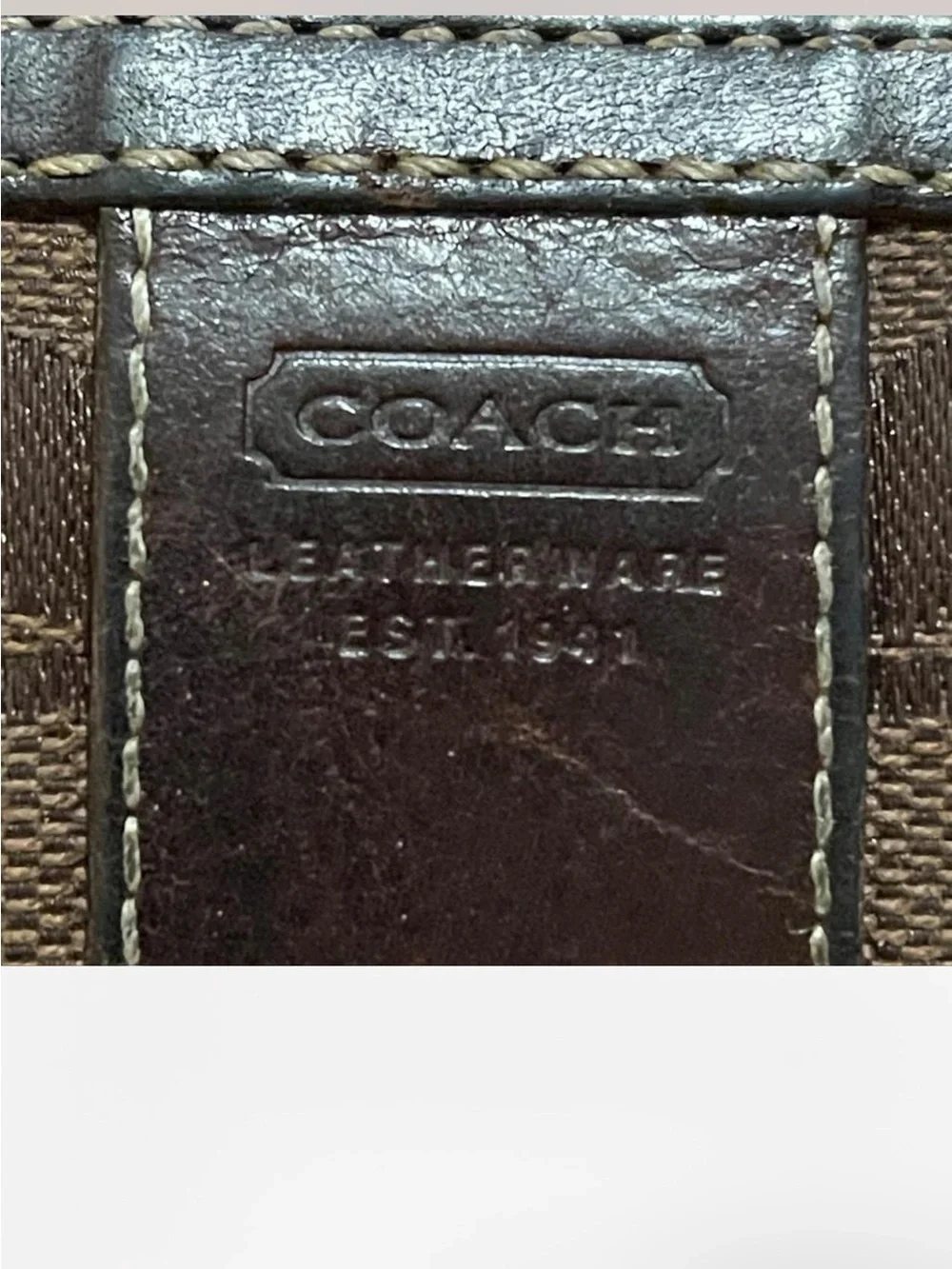 COACH Vintage Brown Signature Jacquard Zip Around Wallet